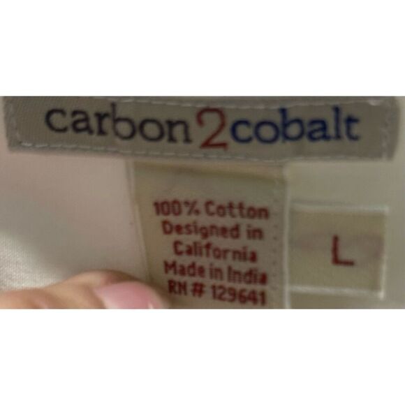 Carbon 2 Cobalt Large (L) White Button Down - Picture 8 of 8